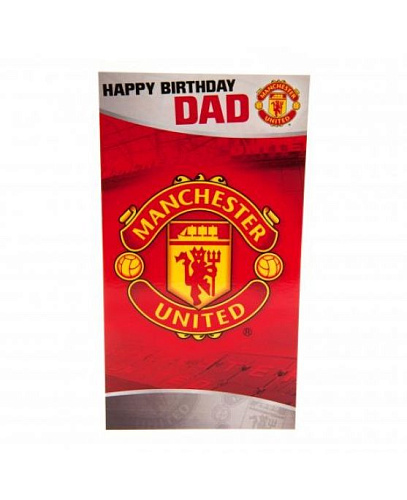 Открытка с символикой футбольного клуба Manchester United F.C. Birthday Card Dad