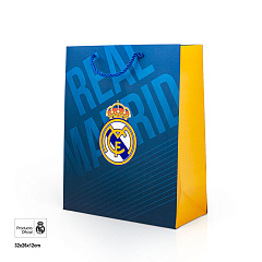 Подарочный пакет Реал Мадрид 26х12х32 см Blue Yellow
