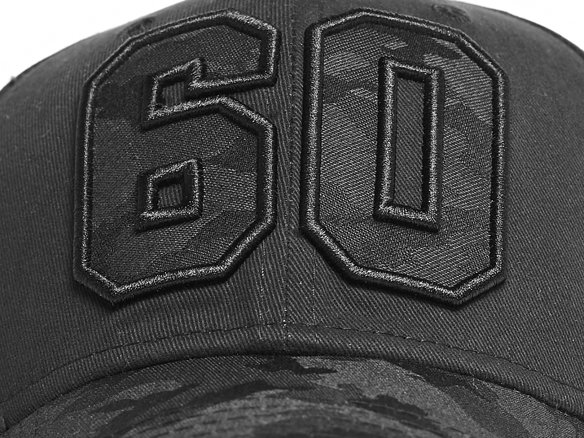 Бейсболка с номером 60, черная, 20725